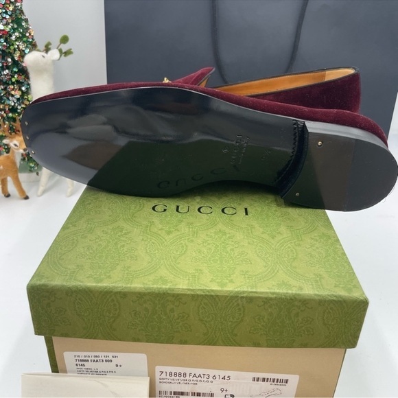 Men’s Gucci velvet horse bit dress loafers size 9.5 fits 10.5 US made in Italy main image 8